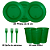 Kit Descartáveis Verde festas 110peças Pratos Copos Garfos - Imagem 6