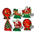 6 Display Decoração Natal Festa Completa 19cm cor e resistência - Imagem 6