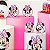 4 Decoração Minnie Rosa Festa Aniversário completo 28x21cm - Imagem 1