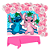 Kit festa Stitch Rosa Decoração Toalha + Painel + 25 Balões - Imagem 1