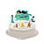 Topo de bolo Decoração Jasmine Festa Aniversário 6pçs - Imagem 1