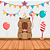 Painel parede Festa Capivara Bolinho decoração aniversário - Imagem 2