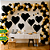 Balão Metalizado festa Coração Preto decoração eventos 45CM - Imagem 1