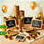 Kit Festa Descartaveis Econômico Aniversário Dourado 200un - Imagem 3