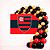 Kit festa Flamengo Decoração Aniversário Painel+100 balão - Imagem 7