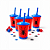 5 Copo Plástico Tampa e Canudo Aranha festa 400ml decoração - Imagem 1