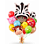 Balão Metalizado Decoração Festa Mini Cabeça De Zebra 45cm - Imagem 1