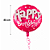 Balão Metalizado Redondo Decoração Festa Happy Birthday Rosa - Imagem 3