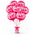 Balão Metalizado Redondo Decoração Festa Happy Birthday Rosa - Imagem 2
