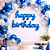 Balão Metalizado Redondo Decoração Happy Birthday Azul festa - Imagem 1