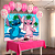 Kit festa Stitch Rosa Decoração Aniver Painel +Balão +Toalha - Imagem 1