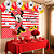 Kit Festa Minnie vermelha Decoração aniv Balão+Toalha+Painel - Imagem 1