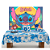 Kit Festa Stitch azul Decoração Aniversá Painel TNT+Toalha - Imagem 1