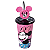 Copo Refri Com Canudo e Pin Decoração Minnie Rosa Disney - Imagem 2