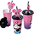 Copo Refri Com Canudo e Pin Decoração Minnie Rosa Disney - Imagem 5