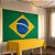 Kit festa Brasil decoração Painel Bandeira e Toalha Amarela - Imagem 1
