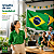 Bandeira Brasil Aste Decoração Carro festa loja bancada 90cm - Imagem 5