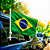 Bandeira Brasil Aste Decoração Carro festa loja bancada 45cm - Imagem 1