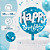 Balão Metalizado Redondo Decoração Happy Birthday Azul 58cm - Imagem 2