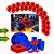 Kit Festa Homem Aranha decoração Descartáveis Balões Painel - Imagem 1