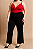 Calça Pantalona com Abertura Lateral Preta - Imagem 1