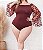 Body manga longa poá vinho - Imagem 1