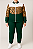 Conjunto verde e branco com animal print - Imagem 1