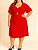 Vestido vermelho mangas - Imagem 1
