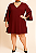 Vestido Vinho com fenda nas mangas - Imagem 1