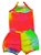 CONJUNTO BODY FRU-FRU E SHORTS TIE DIE VERMELHO E AMARELO - Imagem 2