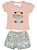 Conjunto Menina shorts e camiseta rosa ursinho fashion cute  Tamanho 1 - Imagem 1