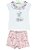 Conjunto Menina shorts e camiseta rosa Cachorrinho com strass e perola  Tamanho 03 - Imagem 1