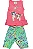 CONJUNTO MENINA BLUSINHA  REGATA ROSA  SILK GIRAFA C/ GLITTER  C/ BERMUDA FLORIDA- TAMANHO 1 AO 8 - Imagem 1