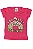 CONJUNTO MENINA BLUSINHA  ROSA C/ MANGA CURTA  SILK POSITIVITY C/ GLITTER  C/ SHORTS CINZA  - TAMANHO 1 AO 8 - Imagem 4