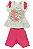 CONJUNTO MENINA BLUSINHA SILK ESQUILO C/ GLITTER  C/ SHORTS - TAMANHO P AO G - Imagem 1