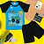 CONJUNTO MENINO CAMISETA AZUL/PRETA C/ SILK SAFARI C/ BERMUDA PRETA - Imagem 2