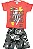 CONJUNTO MENINO CAMISETA SALMÃO C/ SILK NYC HARDER C/ BERMUDA CINZA CAMUFLADA- TAMANHO 1 AO 8 - Imagem 1