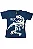 CONJUNTO MENINO CAMISETA AZUL ESCURO SILK DE T-REX BRILHA NO ESCURO  C/ BERMUDA CINZA- TAMANHO 1 AO 8 - Imagem 3