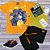 CONJUNTO MENINO CAMISETALARANJA SILK ASTRONALTA C/ BERMUDA PRETA- TAMANHO 1 AO 8 - Imagem 2