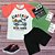 CONJUNTO MENINO CAMISETA BRANCA/SALMÃO C/ SILK CAMINHÃO C/DINOUSAURO  C/ BERMUDA PRETA - TAMANHO 1 AO 8 - Imagem 2