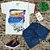 CONJUNTO MENINO CAMISETA BRANCA C/ SILK PRAIA C/ BERMUDA AZUL- TAMANHO 1 AO 8 - Imagem 2