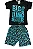 CONJUNTO MENINO CAMISETA PRETA C/ SILK BIG DINO C/ BERMUDA FOLHAS ESCURO  - TAMANHO 1 AO 8 - Imagem 1