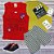 CONJUNTO MENINO CAMISETA REGATA VERMELHA C/ SILK SPORTS  C/ BERMUDA BRANCA COM LISTRAS AZUL- TAMANHO 1 AO 8 - Imagem 2