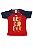 CONJUNTO MENINO AZUL C/VERMELHO COM SILK BEST KID EVER C/ BERMUDA AZUL TAMANHO P AO GG - Imagem 3