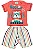 CONJUNTO MENINO CAMISETA CAT HEAR ME SALMÃO  / BERMUDA   - TAMANHO P AO G - Imagem 1