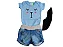 CONJUNTO BODY RIBANA  AZUL COM SILK GATINHA E BABADOR - TAMANHO P AO GG - Imagem 5