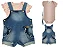 CONJUNTO JARDINEIRA FEM JEANS ANNA 2256  COM BODY  ROSA TAMANHOS P AO 1 - Imagem 5
