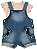 CONJUNTO JARDINEIRA FEM JEANS ANNA 2256  COM BODY  ROSA TAMANHOS P AO 1 - Imagem 2