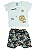 Trijunto Menino shorts , camiseta leão e babador - Tamanho 6-9 meses - Imagem 3