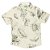 CAMISA MENINO FLORAL DE LINHO FUNDO COR AREIA COM FOLHAGEM MARROM - TAMANHO 2 À 8 - Imagem 1